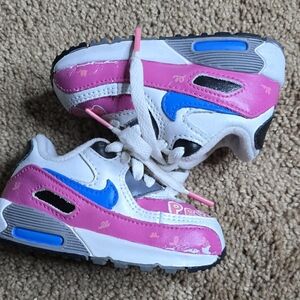 Custom Peppa Pig Air Max Nikes Kids Pink and Blue Sneakers